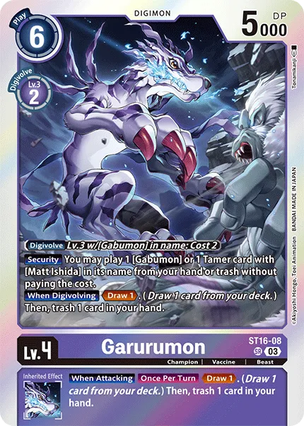 Garurumon &mdash; Digimon Card Game card