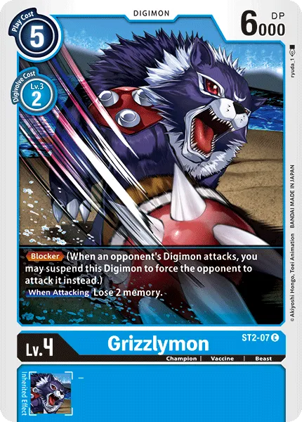 Grizzlymon &mdash; Digimon Card Game card