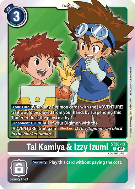 Tai Kamiya & Izzy Izumi &mdash; Digimon Card Game card