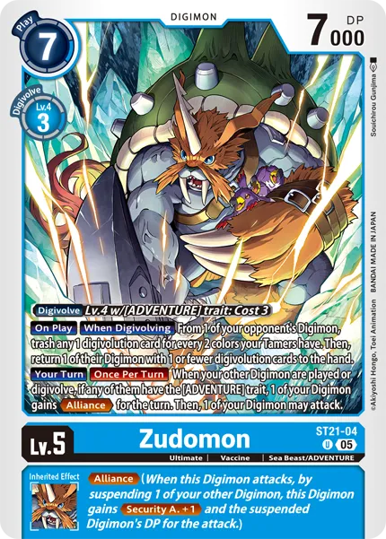 Zudomon &mdash; Digimon Card Game card