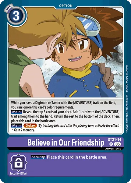 Believe in Our Friendship &mdash; Digimon Card Game card