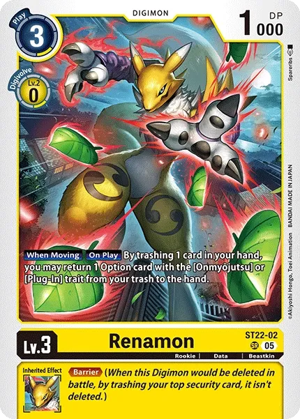 Renamon &mdash; Digimon Card Game card