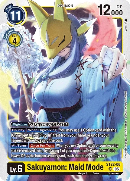 Sakuyamon: Maid Mode &mdash; Digimon Card Game card