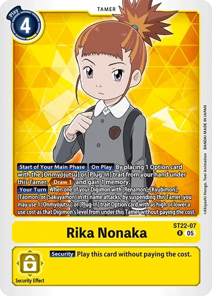 Rika Nonaka &mdash; Digimon Card Game card