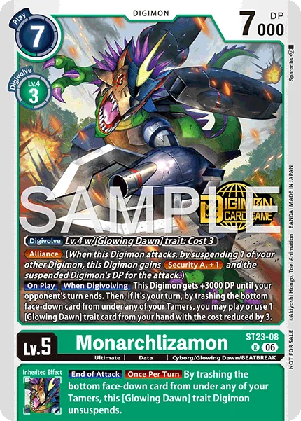 Monarchlizamon &mdash; Digimon Card Game card