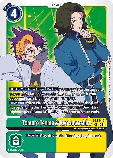 Tomoro Tenma & Kyo Sawashiro &mdash; Digimon Card Game card