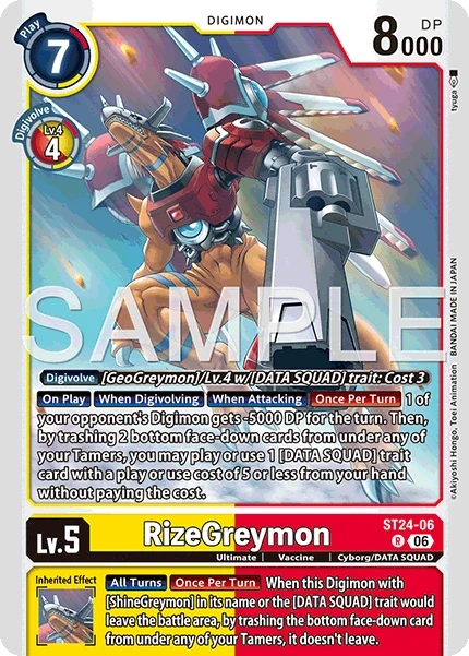 RizeGreymon &mdash; Digimon Card Game card