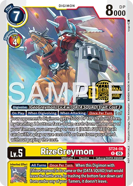 RizeGreymon &mdash; Digimon Card Game card
