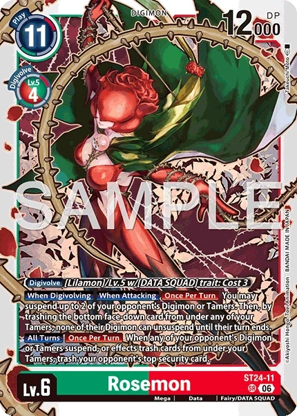 Rosemon &mdash; Digimon Card Game card