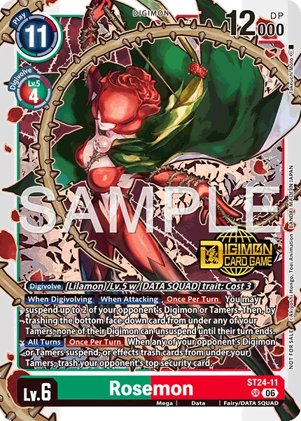 Rosemon &mdash; Digimon Card Game card