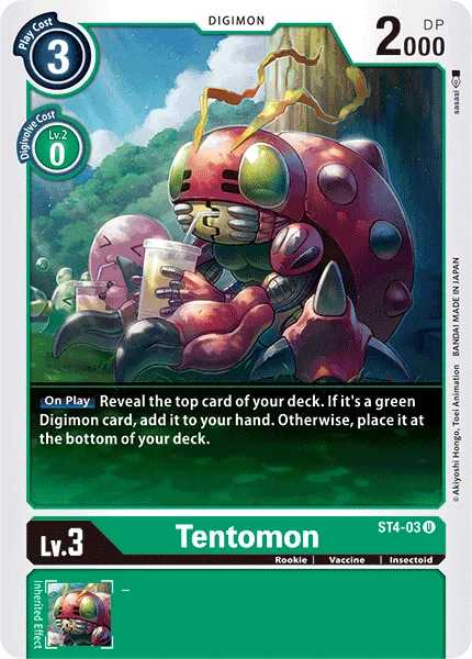 Tentomon &mdash; Digimon Card Game card