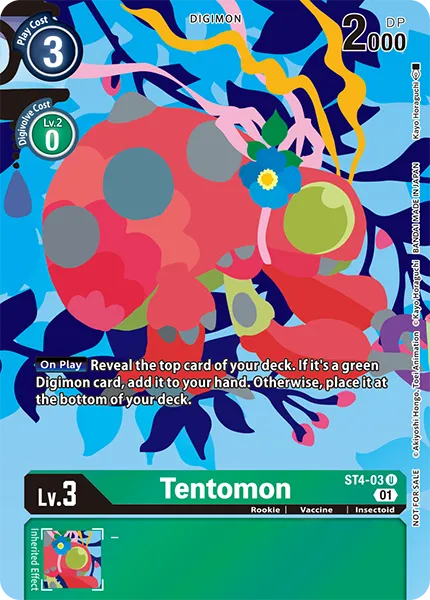 Tentomon &mdash; Digimon Card Game card