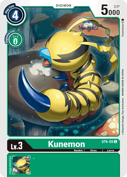 Kunemon &mdash; Digimon Card Game card