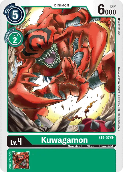 Kuwagamon &mdash; Digimon Card Game card