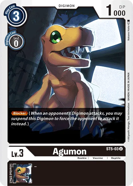 Agumon &mdash; Digimon Card Game card