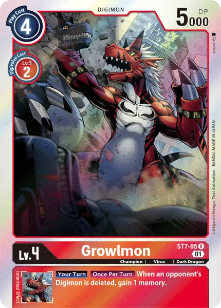 Growlmon &mdash; Digimon Card Game card
