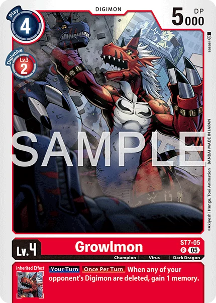 Growlmon &mdash; Digimon Card Game card