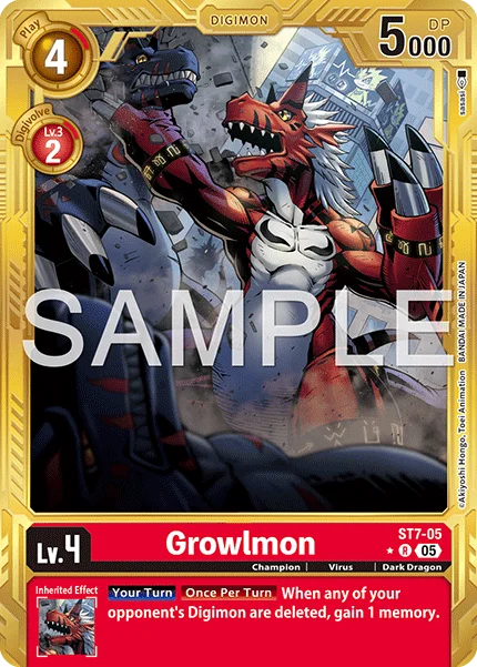 Growlmon &mdash; Digimon Card Game card