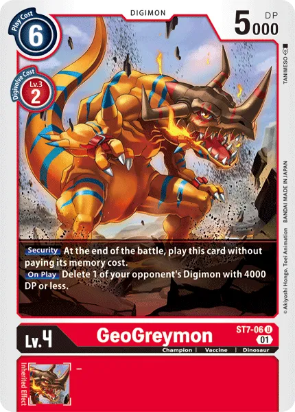 GeoGreymon &mdash; Digimon Card Game card