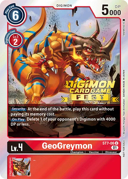 GeoGreymon &mdash; Digimon Card Game card