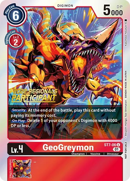 GeoGreymon &mdash; Digimon Card Game card