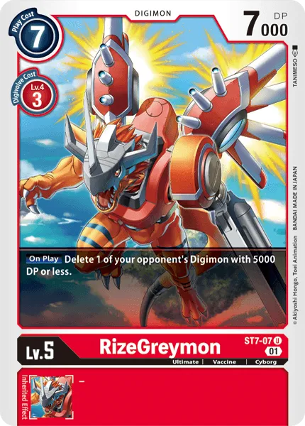 RizeGreymon &mdash; Digimon Card Game card