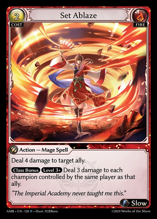 Set Ablaze &mdash; Grand Archive TCG card