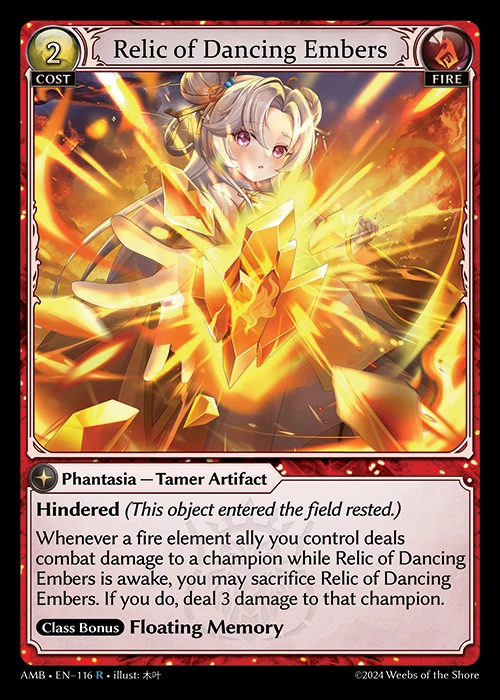 Relic of Dancing Embers &mdash; Grand Archive TCG card