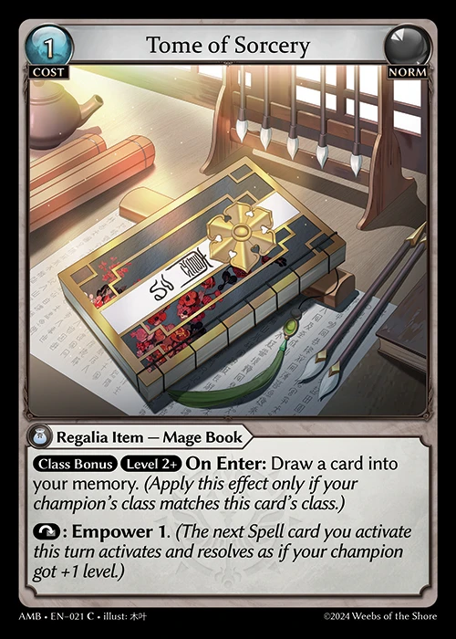 Tome of Sorcery &mdash; Grand Archive TCG card