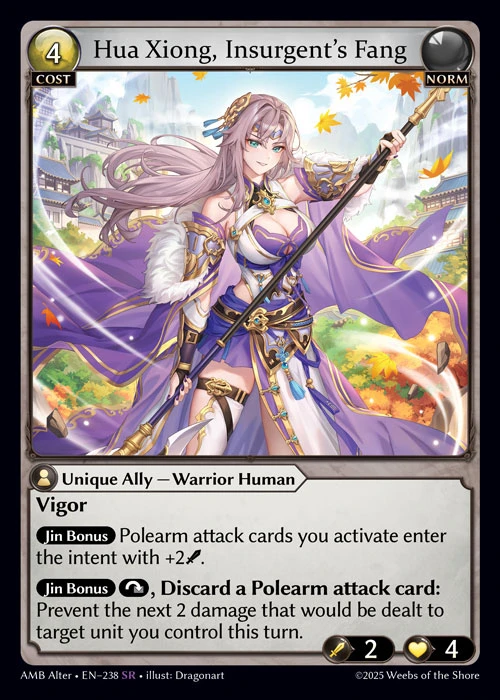 Hua Xiong, Insurgent’s Fang &mdash; Grand Archive TCG card