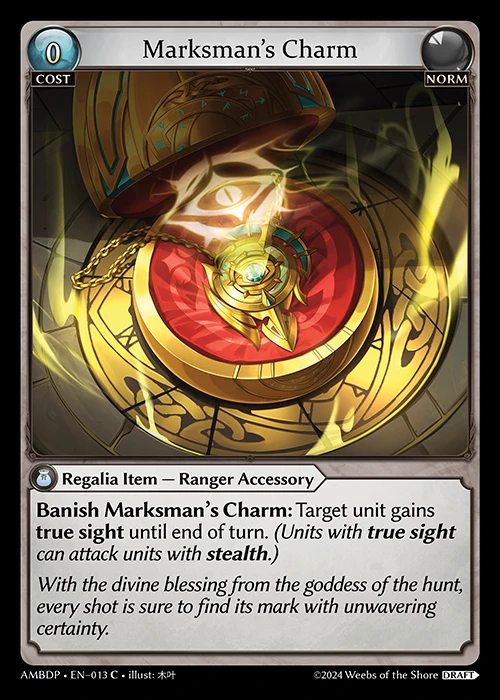 Marksman's Charm &mdash; Grand Archive TCG card