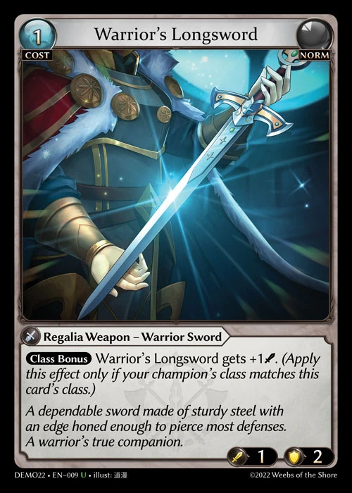 Warrior's Longsword &mdash; Grand Archive TCG card