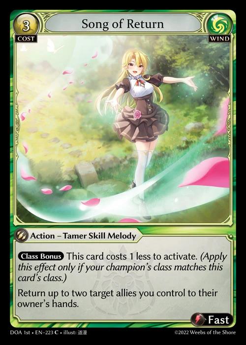 Song of Return &mdash; Grand Archive TCG card