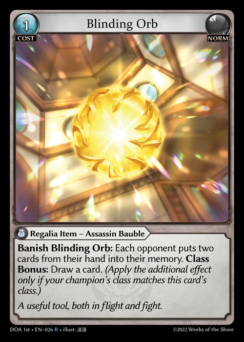 Blinding Orb &mdash; Grand Archive TCG card