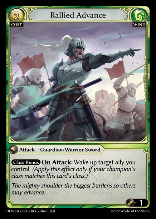 Rallied Advance &mdash; Grand Archive TCG card