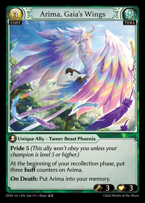 Arima, Gaia's Wings &mdash; Grand Archive TCG card