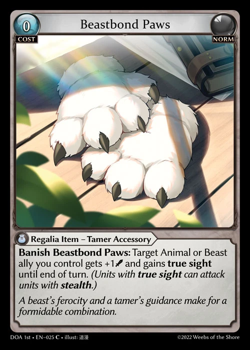 Beastbond Paws &mdash; Grand Archive TCG card