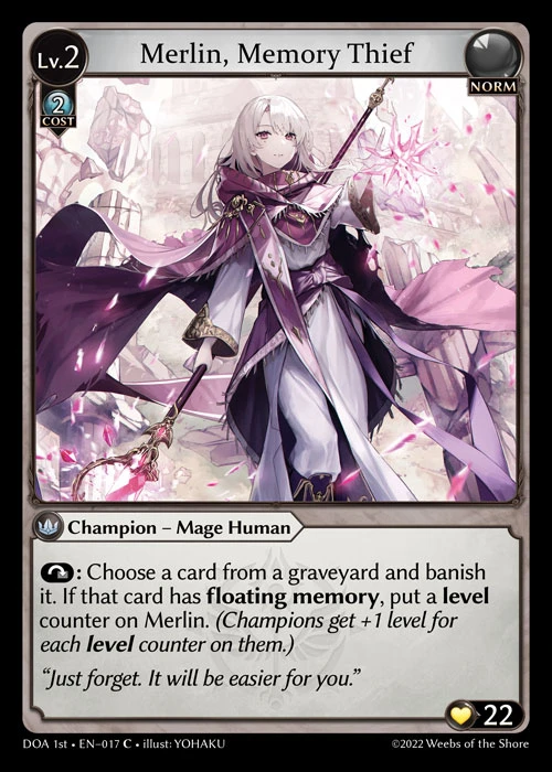 Merlin, Memory Thief &mdash; Grand Archive TCG card
