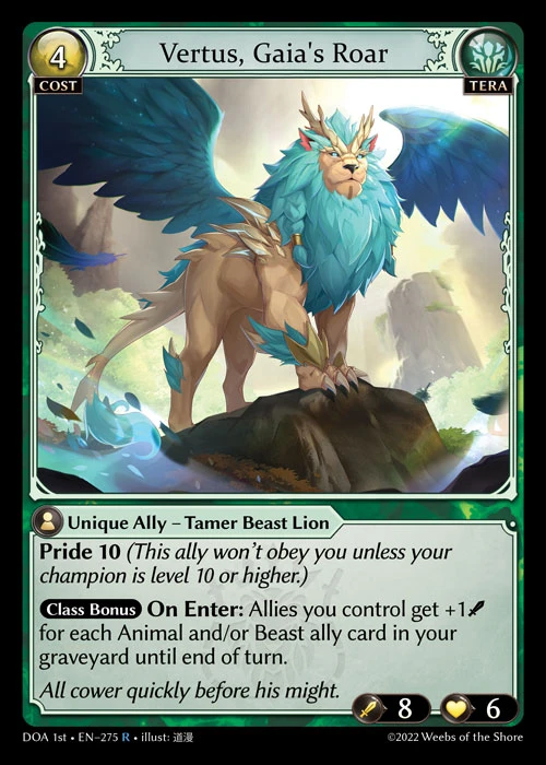 Vertus, Gaia's Roar &mdash; Grand Archive TCG card