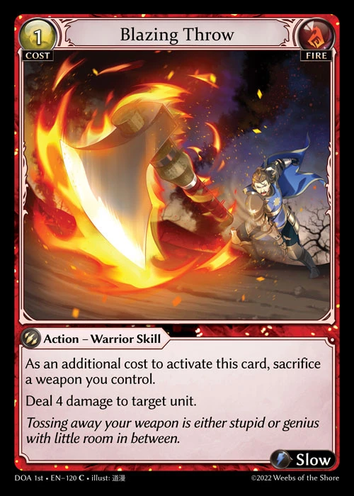 Blazing Throw &mdash; Grand Archive TCG card