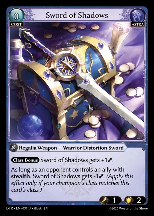 Sword of Shadows &mdash; Grand Archive TCG card