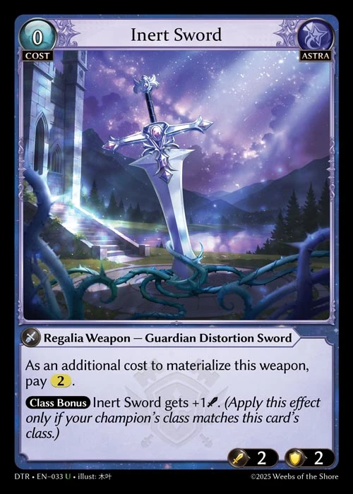Inert Sword &mdash; Grand Archive TCG card