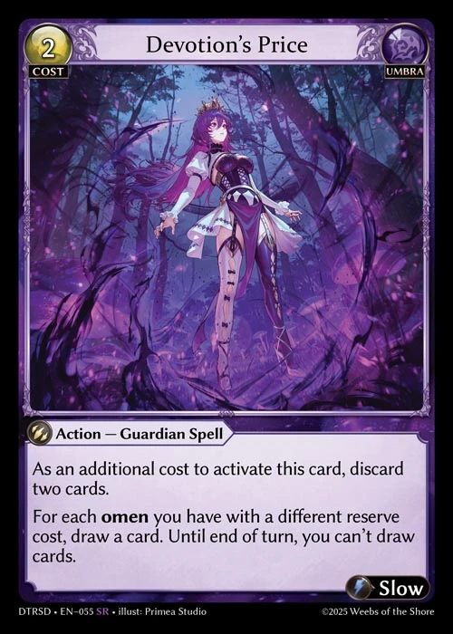 Devotion's Price &mdash; Grand Archive TCG card