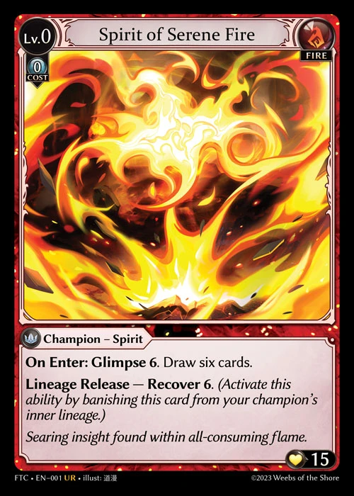 Spirit of Serene Fire &mdash; Grand Archive TCG card