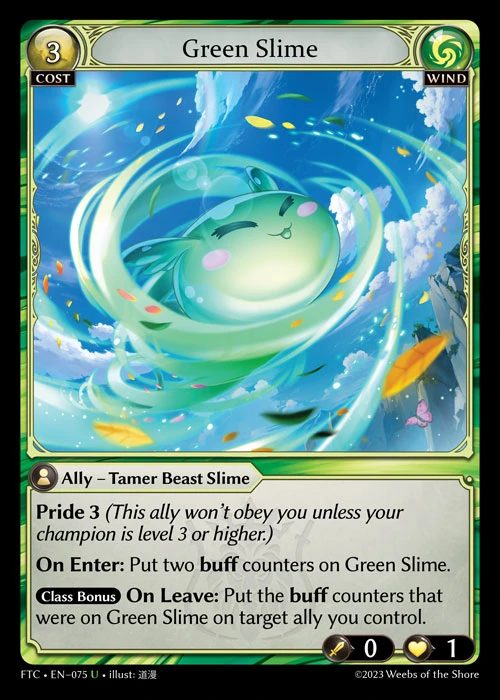 Green Slime &mdash; Grand Archive TCG card