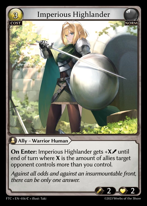 Imperious Highlander &mdash; Grand Archive TCG card