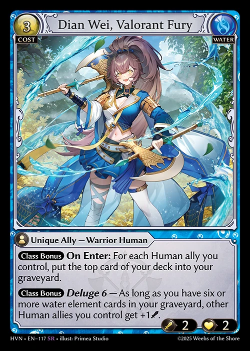 Dian Wei, Valorant Fury &mdash; Grand Archive TCG card