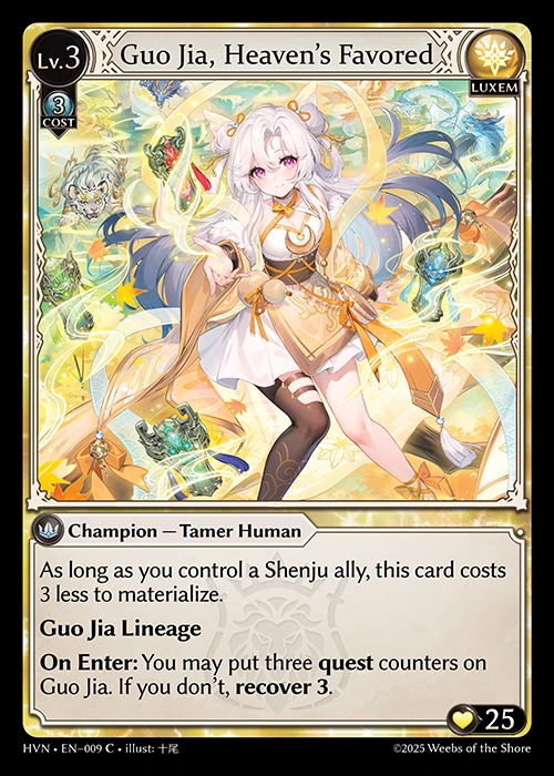 Guo Jia, Heaven's Favored &mdash; Grand Archive TCG card