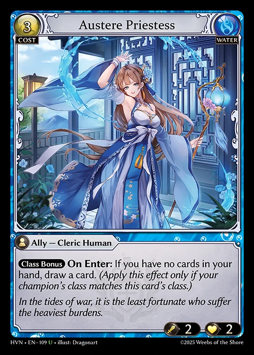 Austere Priestess &mdash; Grand Archive TCG card