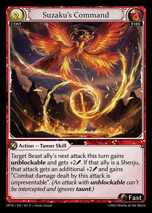 Suzaku's Command &mdash; Grand Archive TCG card